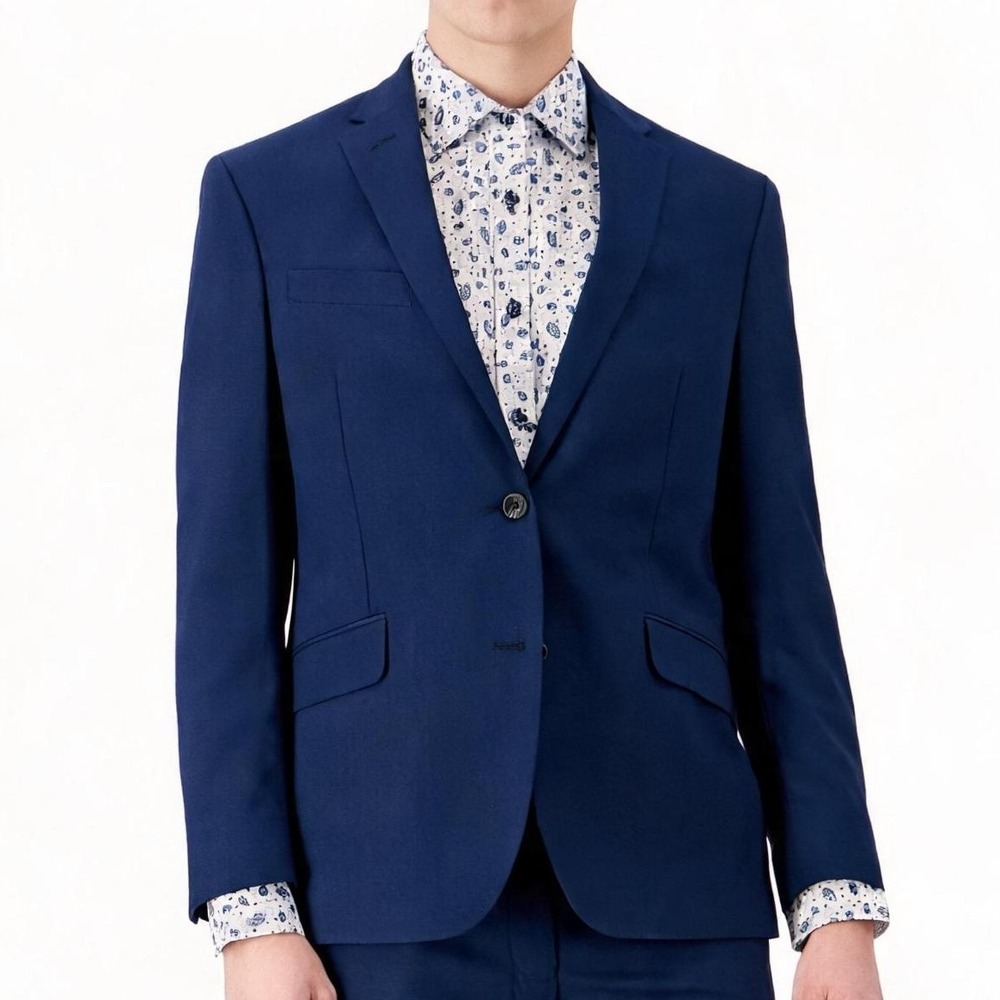 Kenneth Cole Reaction Mens Suit Jacket 48R Blue Blazer Business Casual NWT